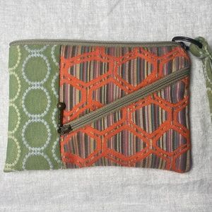 Handmade wallet/purse from Maruca -- small -- orange and green